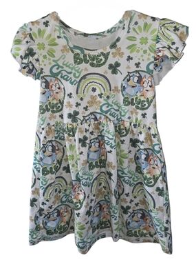 LaLeePop Bluey Lucky Charm Milk Silk Dress Size 3T NWOT